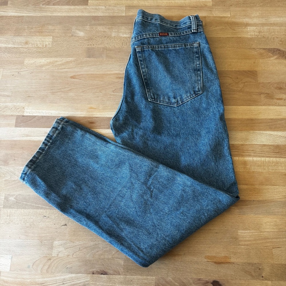 RUSTLER by Wrangler Men's Classic Cut Straight Leg Blue Denim Jeans 32 x 30 - Picture 3 of 13
